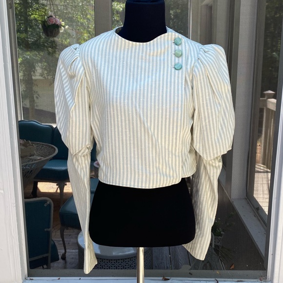 Vintage Jackets & Blazers - Vintage 80s Puffy Sleeve Cottagecore Victorian Top